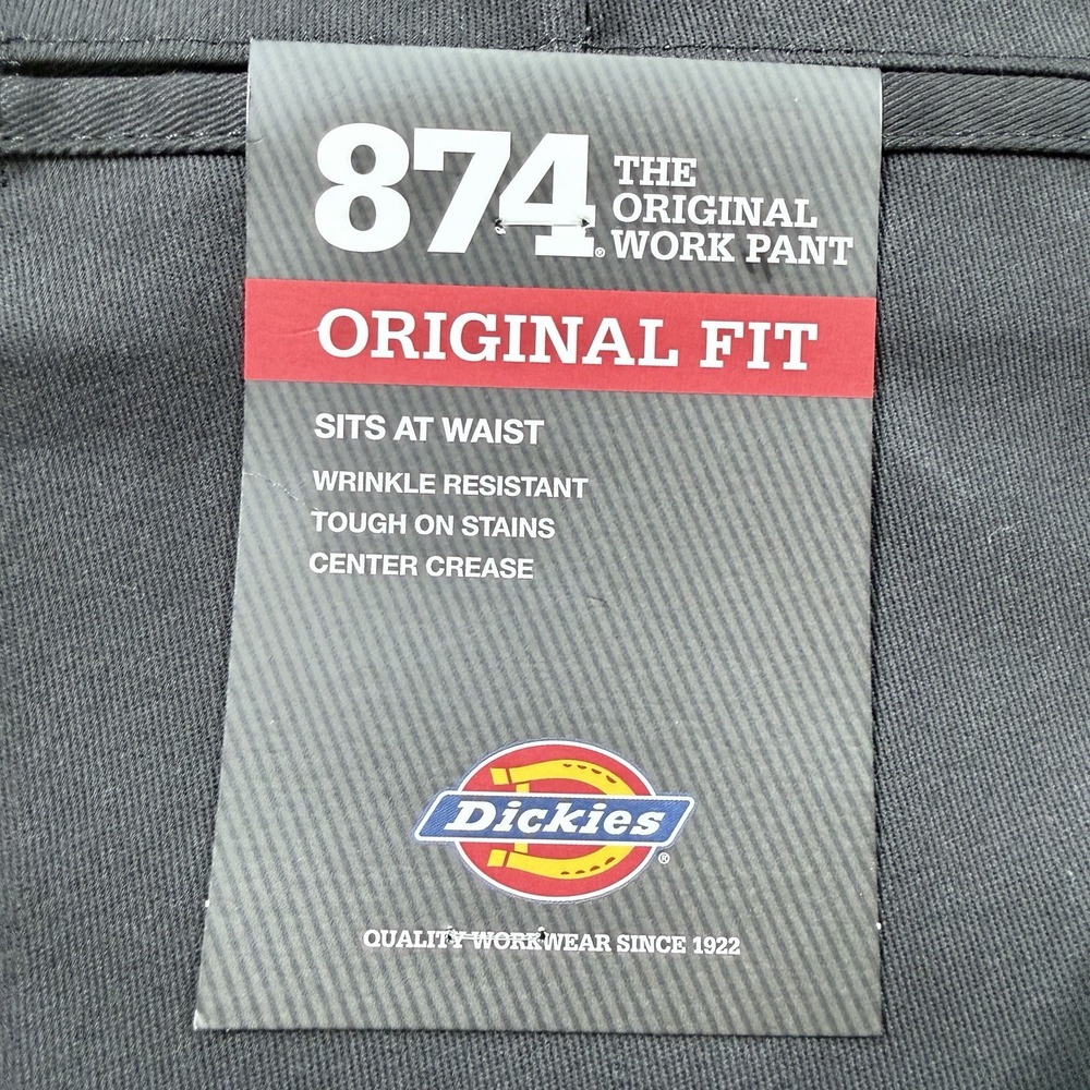 NWT Dickies 874 Original Fit Work Pants Men's Size 30x29 Black Wrinkle Resistant - Picture 7 of 7